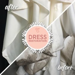Elegance Preserved - Most of the work is traditionally on those tough hems! - https://elegancepreserved.com/ellis-bridal-wedding-dress-cleaning-and-preservation/
