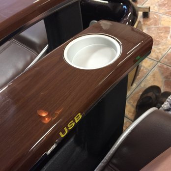 Nail 1st - USB charging in the pedicure chair + cup holder - Nail Salons Near Me - Holly Springs, North Carolina