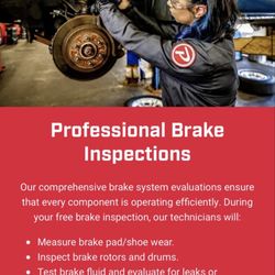 Pep Boys - "Free brake inspection"