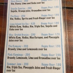 The Blue Orchid - Drink Menu