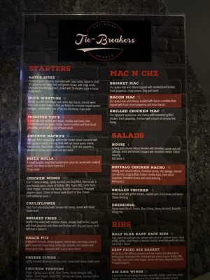 Menu photo 1 Tie Breakers Indianapolis, IN