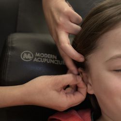 Modern Acupuncture - Auricular Acupressure or "Ear Seeds" are a great way to introduce acupuncture to some of our youngest patients!