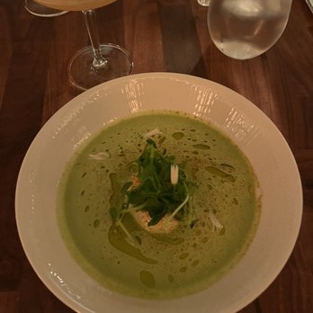Aquavit - Chilled pea soup - Scandinavian Near Me - New York, New York