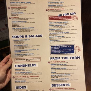 Bubba Gump Shrimp - Food menu - Southern Near Me - Biloxi, Mississippi
