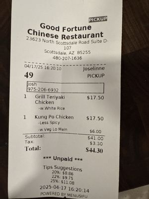 Menu photo 3 Good Fortune Scottsdale, AZ