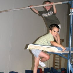 International Gymnastics Gym - Diving board and bar over The Pit