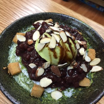 Cups - Green tea and red bean shaved ice 7.99 - Desserts Near Me - Markham, Ontario