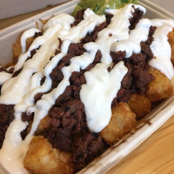 Me Gusta Tacos - Stacked Tater Tots with Korean kalbi - Tacos Near Me - Henderson, Nevada Me Gusta Tacos - Stacked Tater Tots with Korean kalbi - Tacos Near Me - Henderson, Nevada
