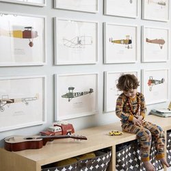 PaintBox NoLita - Simply framed airplane prints for a little one's space. Just be sure to glaze with acrylic if it's within reach of those small hands.