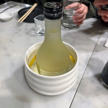 Beyond Sushi - Mystic falls sake $24 We asked for a bowl of hot water for a traditional feel - Vegan Near Me - New York, New York