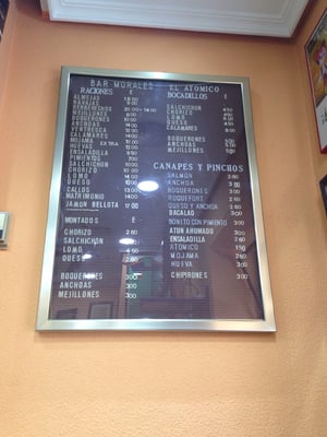 Menu photo 2 Morales El Atómico Madrid, M