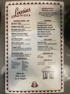 Menu photo 6 Loosies Pizza Santa Ana, CA