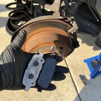 Precision Brakes - 2012 Nissan Altima , rear brake noise. These rear brakes had no brake material left causing a grinding sound while driving. - Auto Repair Near Me