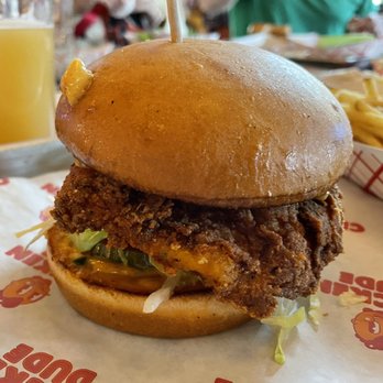 Tips Up - Crispy Spicy Chicken Sandwich - Bars Near Me - Big Sky, Montana