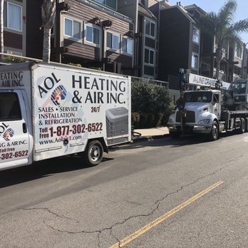 AOL Heating & Air - Crane assist us in lifting the system onto the roof - Heating & Air Conditioning/HVAC Near Me - Los Angeles, California AOL Heating & Air - Crane assist us in lifting the system onto the roof - Heating & Air Conditioning/HVAC Near Me - Los Angeles, California