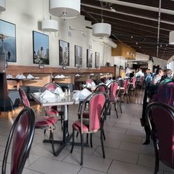Inside seating with water views