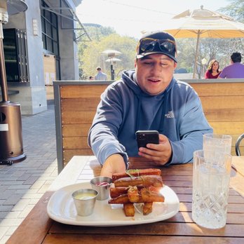 Willard Hicks - Digging into the fries, there's that good green sauce - Steakhouses Near Me - Morgan Hill, California