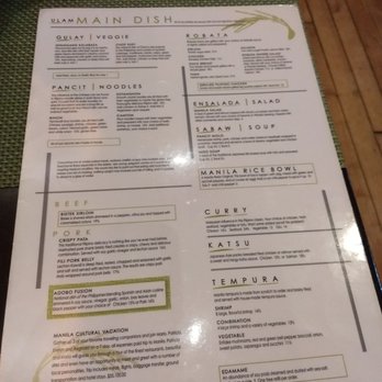 Manila Resto - menu - Sushi Bars Near Me - Oshkosh, Wisconsin