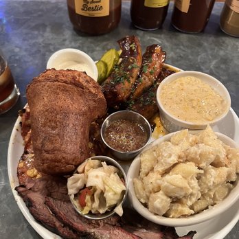 Salt + Smoke - Bestie Combo 3; ribs, brisket and bologna, cream corn and Mac and cheese. - Bars Near Me - Saint Louis, Missouri Salt + Smoke - Bestie Combo 3; ribs, brisket and bologna, cream corn and Mac and cheese. - Bars Near Me - Saint Louis, Missouri