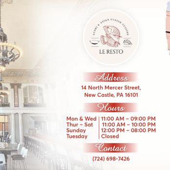 Le Resto - Sushi Bars Near Me - New Castle, Pennsylvania