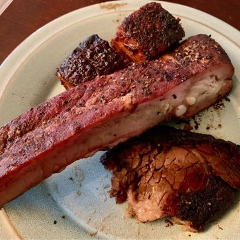 Rollin Smoke BBQ - Pork Belly Burnt Ends ($25/lb)- 5/5 stars, Spareribs ($22/lb)- 4/5 stars, Brisket ($30/lb)- 5/5 stars. This photo doesn't do the BBQ justice - Barbeque Near Me - Austin, Texas Rollin Smoke BBQ - Pork Belly Burnt Ends ($25/lb)- 5/5 stars, Spareribs ($22/lb)- 4/5 stars, Brisket ($30/lb)- 5/5 stars. This photo doesn't do the BBQ justice - Barbeque Near Me - Austin, Texas