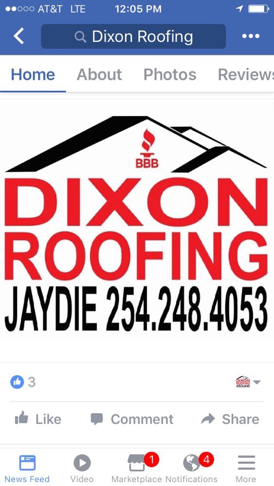Slide of Dixon Roofing