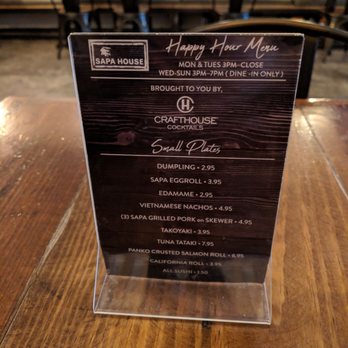 Sapa House - Happy hour menu - Sushi Bars Near Me - Dallas, Texas
