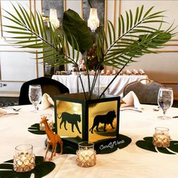 CandYVents - Safari theme baby shower centerpiece