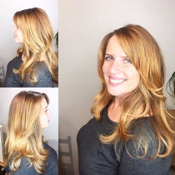 Joey Miller Studio - Sun kissed strawberry blonde Balayage is a great way to start your spring season . Long organic layers help give a pep to your style. - Hair Stylists Near Me - Bastrop, Texas