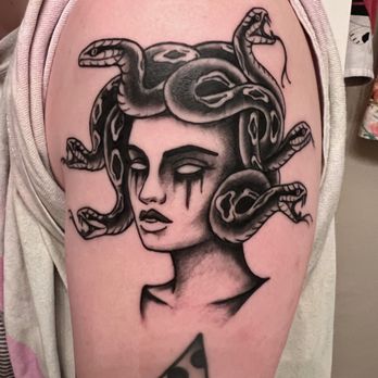 Diablo Ink Tattoo - Medusa right after getting it - Tattoo Near Me - Pleasant Hill, California Diablo Ink Tattoo - Medusa right after getting it - Tattoo Near Me - Pleasant Hill, California