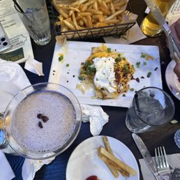 Espresso martini, Irish Nachos,Pub Fries. Espresso martini, Irish Nachos,Pub Fries.