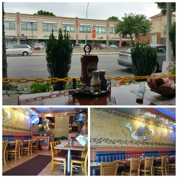 Gyro World - Open -View inside and looking at Northern Blvd. - Greek Near Me - Flushing, New York