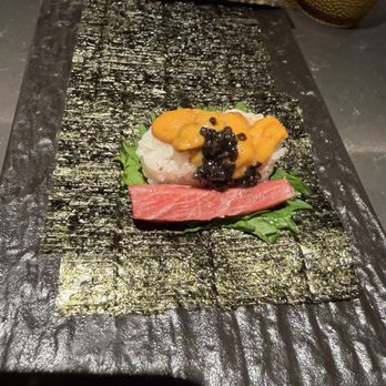Wagyu Master - Ototro uni and caviar hand roll - Japanese Near Me - San Jose, California