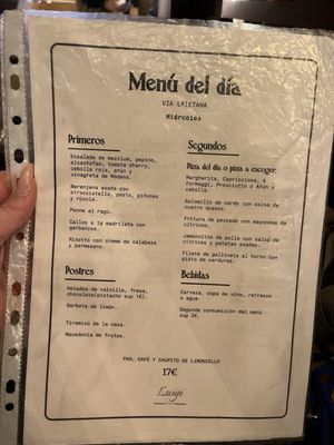 Menu photo 2 Luigi Ristorante Barcelona, B Menu photo 2 Luigi Ristorante Barcelona, B