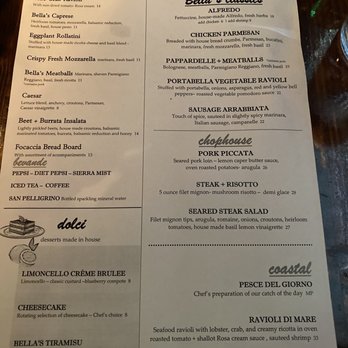 Bella Mia - Dinner menu - Italian Near Me - Richmond Hill, Georgia Bella Mia - Dinner menu - Italian Near Me - Richmond Hill, Georgia