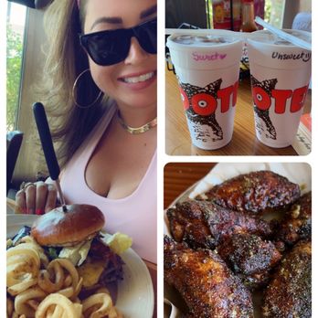 Hooters - Thursday hamburger special with 6 extra well done wings and 2 teas. - Chicken Wings Near Me - San Marcos, Texas Hooters - Thursday hamburger special with 6 extra well done wings and 2 teas. - Chicken Wings Near Me - San Marcos, Texas