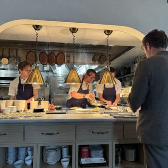 Chez Noir - Chef Cosentino plating his pasta with sea urchin bottarga. - Seafood Near Me - Carmel, California