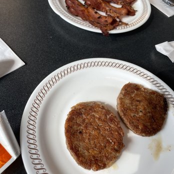 Waffle House - two burgers and bacon on a plate - Breakfast & Brunch Near Me - Youngsville, Louisiana Waffle House - two burgers and bacon on a plate - Breakfast & Brunch Near Me - Youngsville, Louisiana