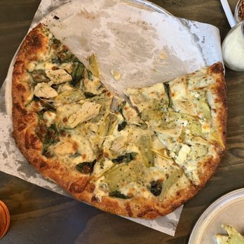 Back Unturned Brewing - Spinach and artichoke pizza with chicken - Brewpubs Near Me - San Antonio, Texas Back Unturned Brewing - Spinach and artichoke pizza with chicken - Brewpubs Near Me - San Antonio, Texas