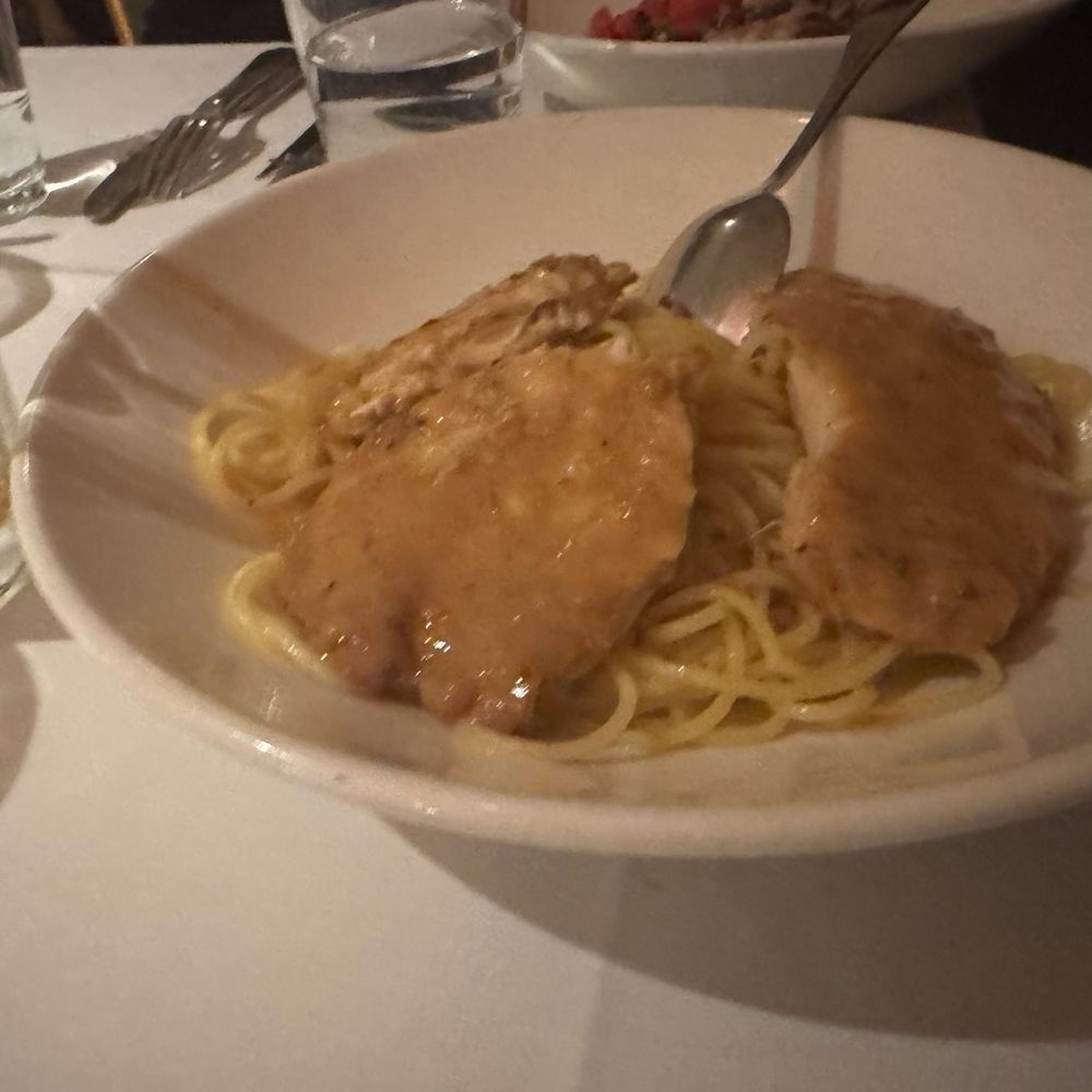 75 Main - Chicken Française with spaghetti - New American Near Me - Southampton, New York