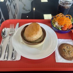 Chicken Pot Pie, side salad and complimentary cookie