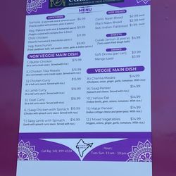 Cuisine India - Menu