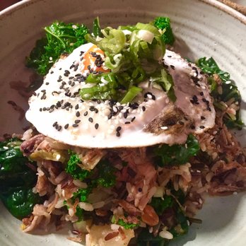 Shepherd - Fried Rice with pork, kale, ginger, kimchi, sesame, peanuts and a fried egg. - Bars Near Me - Wellington, WGN Shepherd - Fried Rice with pork, kale, ginger, kimchi, sesame, peanuts and a fried egg. - Bars Near Me - Wellington, WGN