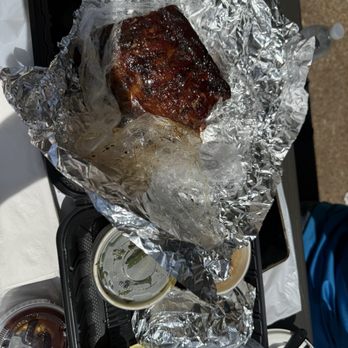 Pappy's Smokehouse - Ribs wrapped in plastic wrap and then aluminum foil - Barbeque Near Me - Saint Louis, Missouri