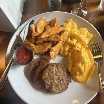 Polite Society - Farmer's Breakfast: eggs scrambled, sausage patties - New American Near Me - St Louis, Missouri Polite Society - Farmer's Breakfast: eggs scrambled, sausage patties - New American Near Me - St Louis, Missouri
