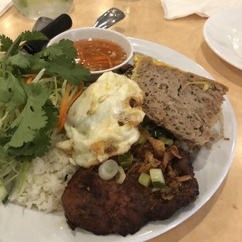 Mai Lee - Com Dac Biet - Crushed Rice With Egg Cake, Shredded Pork, Pork Chop, And Fried Egg - Vietnamese Near Me - Saint Louis, Missouri