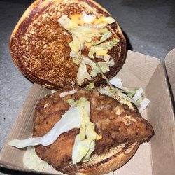 McDonald's - Spicy chicken sandwich "with" spicy pepper sauce...It really added the flavor
