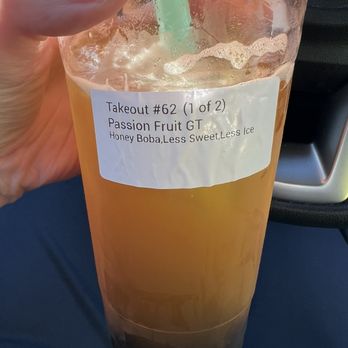Breaktime Tea - Passion Fruit Green Tea with Honey Boba - Bubble Tea Near Me - Concord, California