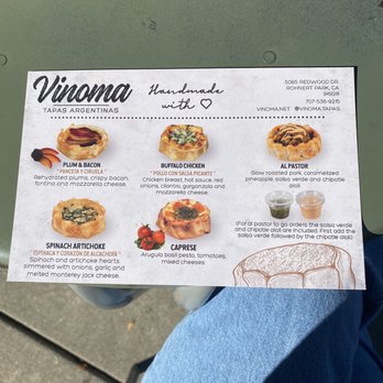 Vinoma - Open Empanadas - Empanadas Near Me - Rohnert Park, California
