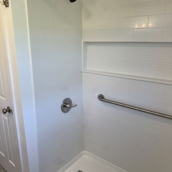 Tj’s Handyman Services - A shower pan and walls we installed. - Handyman Near Me Tj’s Handyman Services - A shower pan and walls we installed. - Handyman Near Me